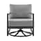 Armen Living Royal and Tiffany 3 Piece Outdoor Patio Swivel Seating Set in Black Aluminum with Teak Wood 840254332614 - alternate 3